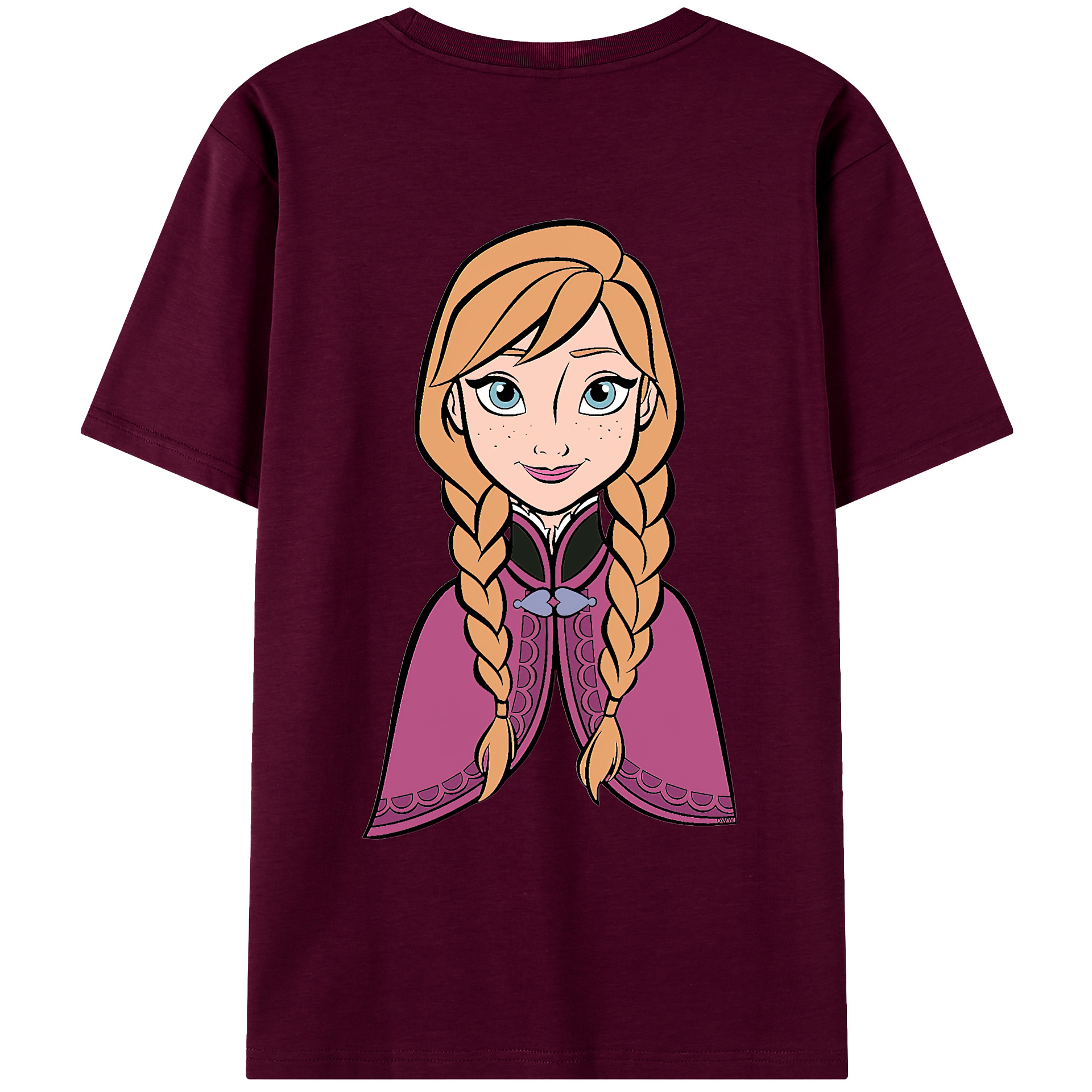 （画像用） アナと雪の女王 アンナ エルサ Frozen Anna Elsa レディース半袖Tシャツ(バックプリント)